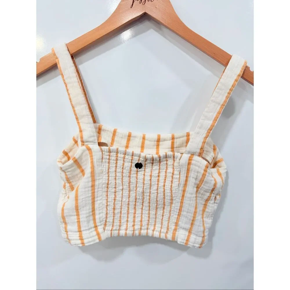 Rip Curl Striped Cotton Matching Set Crop Top Shor
